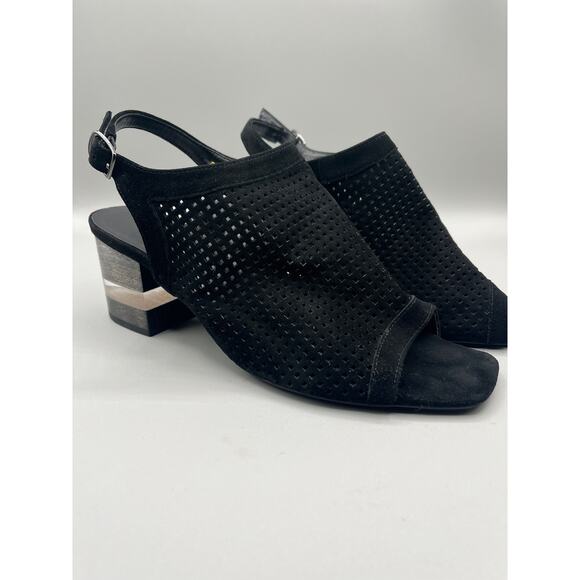 Black Vaneli Peep toe shoe with clear heel Size 8.5 - Picture 1 of 7